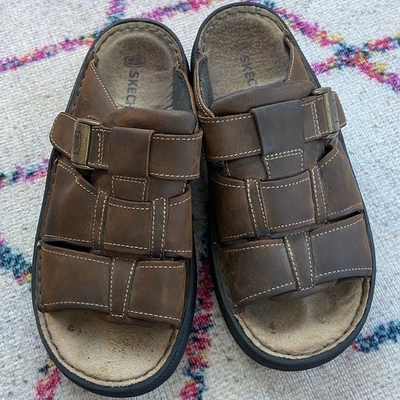 Skechers x Vintage Leather Open Toe Fisherman Sandals - Picture 3 of 12